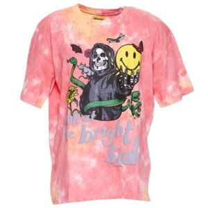 MARKET dolls kill short sleeve bright side skeleton Tie Dye T-shirt Pink large